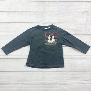Zara Disney Mickey Mouse Long Sleeve Shirt Graphic Tee 3-4 Years